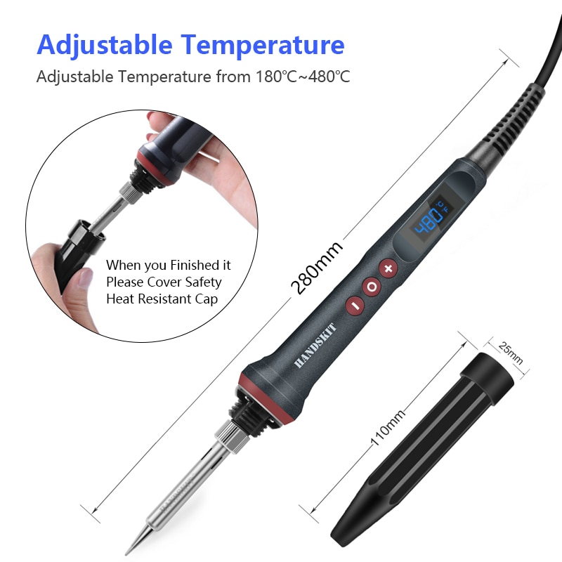 90W Electric Soldering Iron Kit 80W LCD Digital Display Adjustable Temperature Welding Solder Iron With Tips Repair Rework Tools