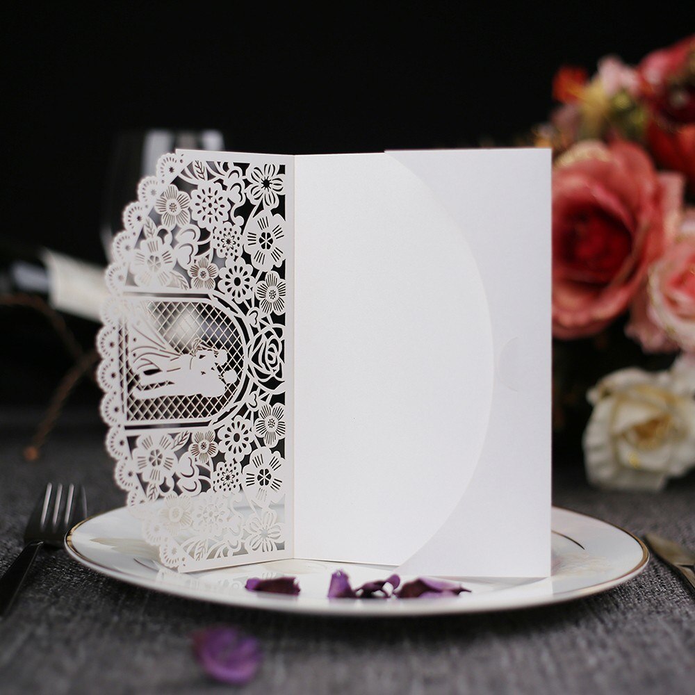 20PCS Lacer Cut Wedding Invitations Card Hollow Bride Invitations Cards Invitation Card For Wedding Inner Sheets