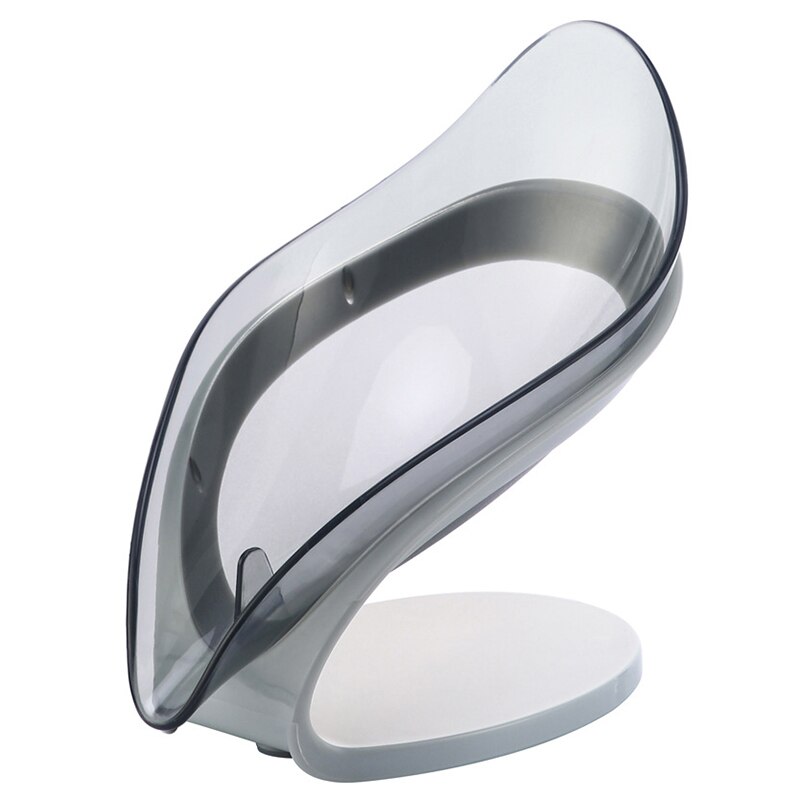 Tragbare Seife Gericht Abfluss Kasten Blatt Geformte Seife Kasten Schlecht Schlecht Seife Gestell Kasten Schlecht Lieferungen BathroomSupplies: Licht Grau
