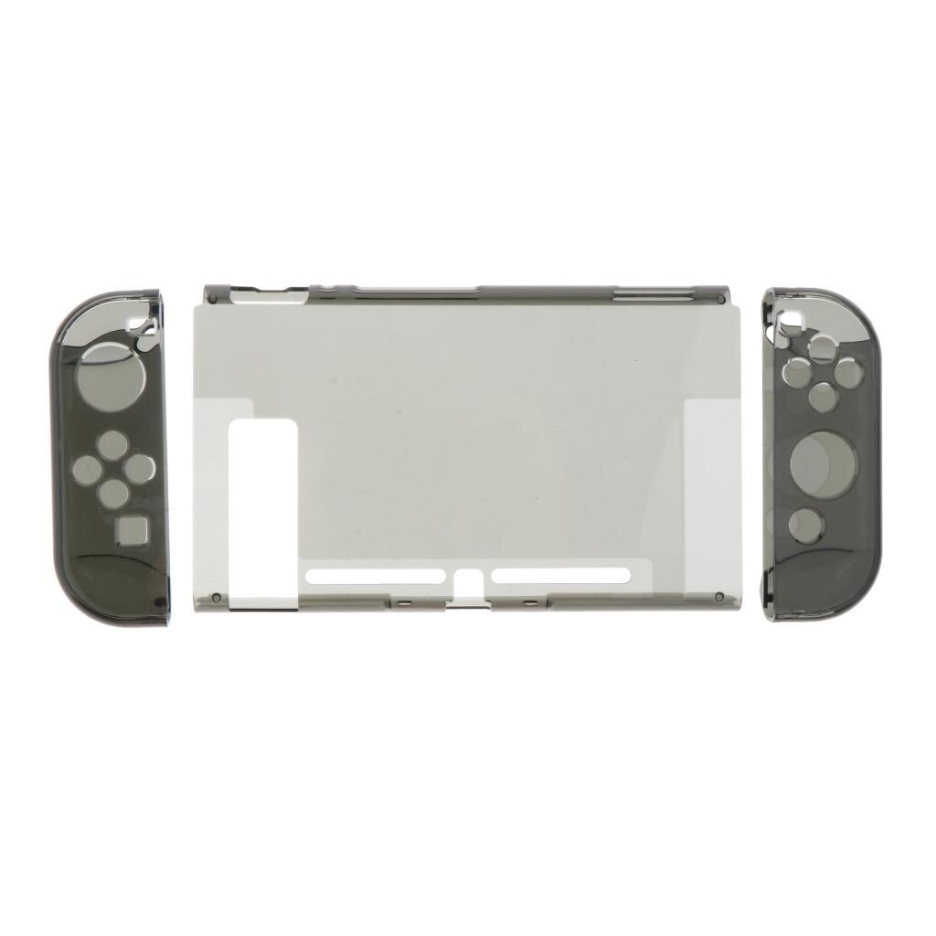 Funda rígida transparente con agarre para Nintendo Switch, carcasa de cristal transparente, a prueba de golpes y arañazos: Negro