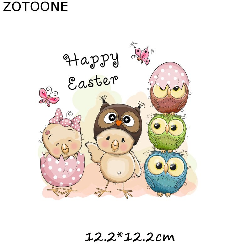 Zotoone Gelukkig Paashaas Eieren Iron On Transfer Patches Voor Kleding Een-Niveau Wasbare Diy Decoratie Print Door huishoudelijke C: Antiek Messing