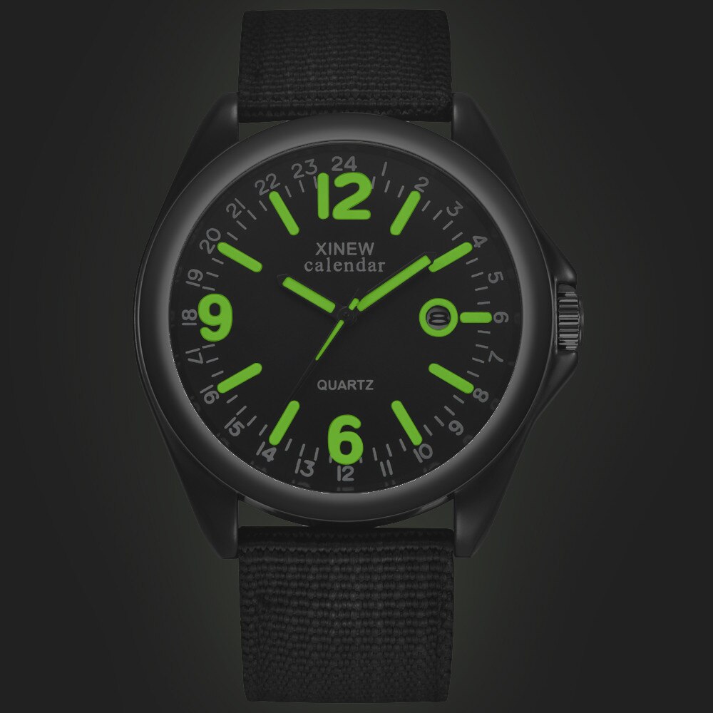 Stilfulde herre lysende kvarts armbåndsure casual alu urskive herre vandtætte sportsure nylon rem relogio masculino
