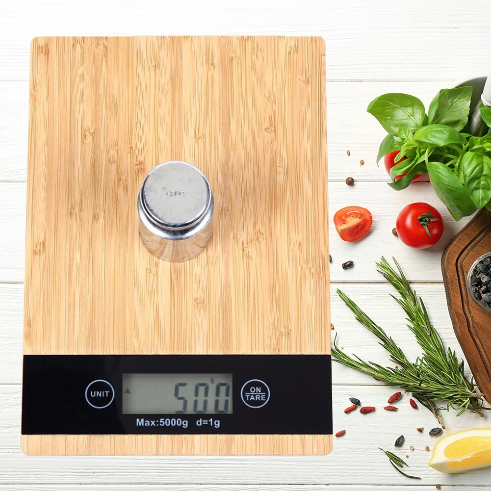 Bamboo Wood Scale Kitchen Measuring Digital Scales Electronic Food Scales Tools for Kitchen Measuring Accessories