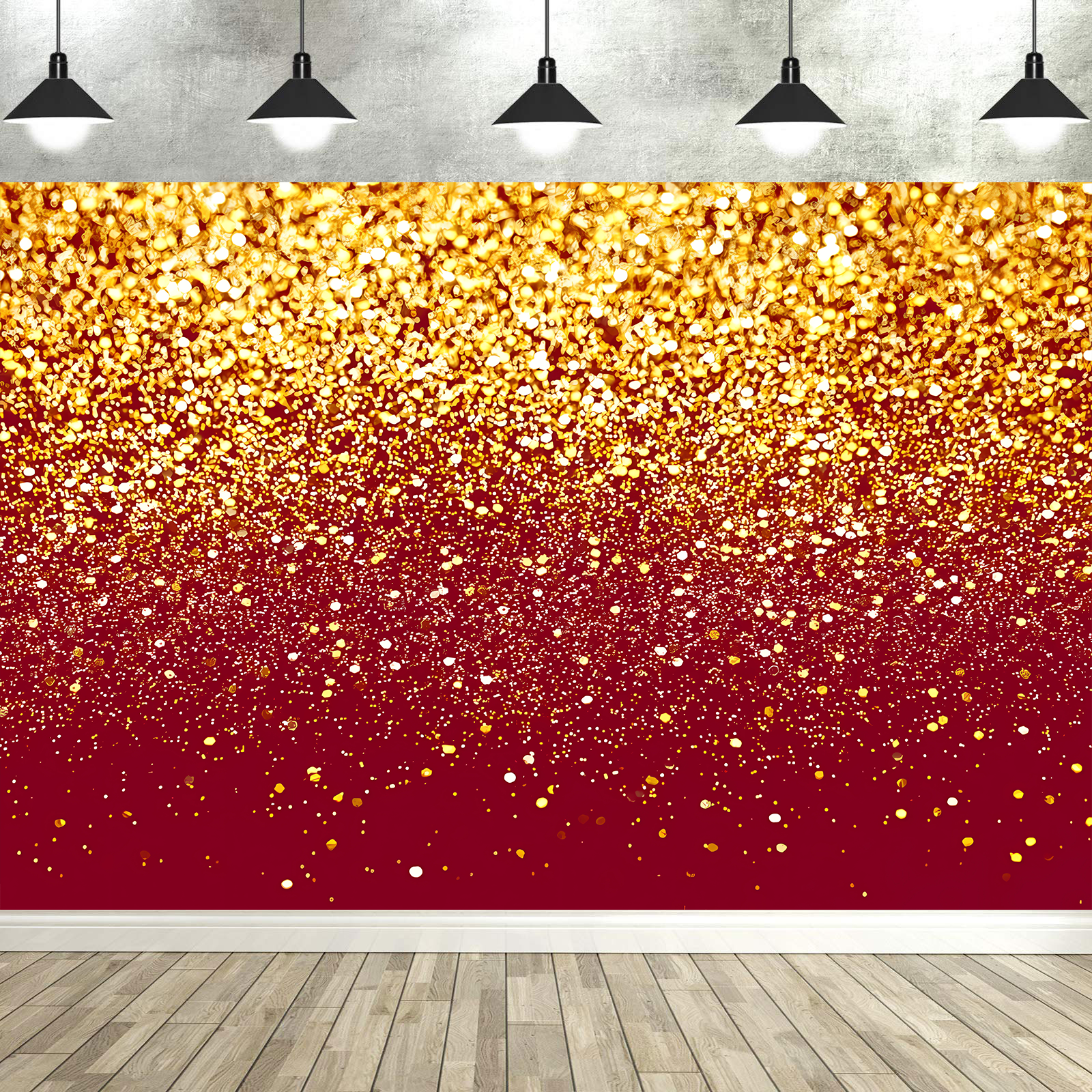 Dewprint Schwarz Gold Silber Glitzer Kulissen golden glänzend Punkt Stern Polka hell Bokeh Hintergründe für Geburtstag Hochzeit Party: dunkel Braun / 150*150