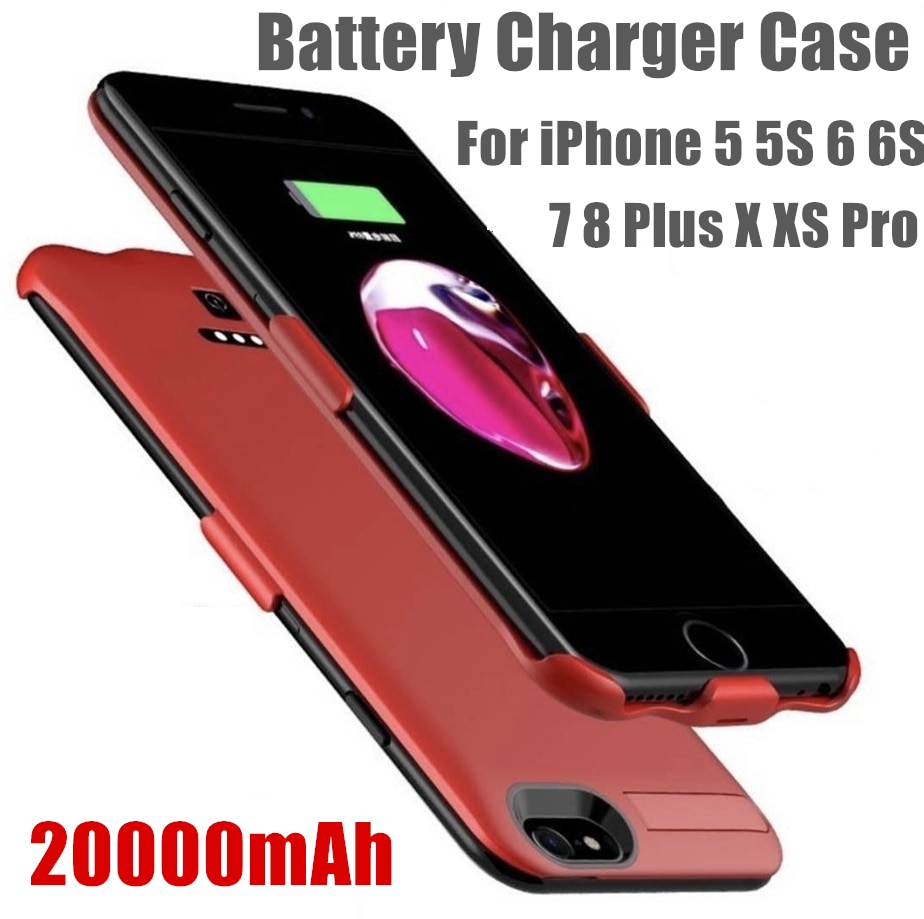 20000mah Ultra Sottile banca di potere Per iPhone 6S 6 7 8 più la cassa di Batteria di Caso Del Caricabatteria Per il iPhone X XS 11 Pro PowerBank Caso di Ricarica