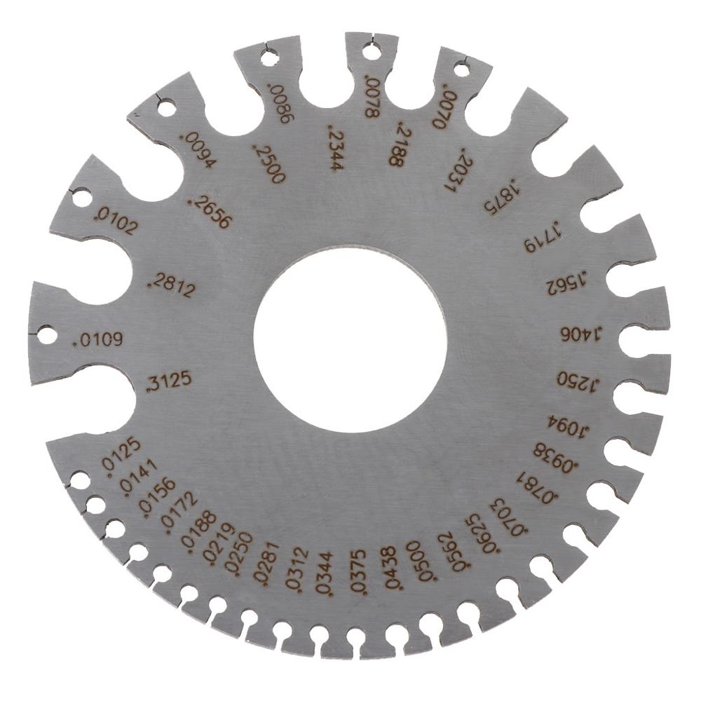 Metal Round SWG Wire Thickness Measurer Tester Ruler Diameter Measuring Gauging Lathe Tool