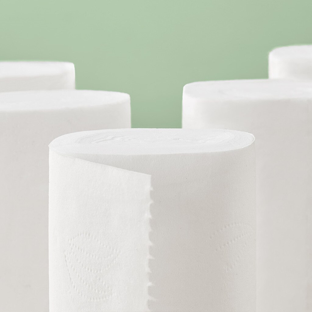 12 rollos higiénico casa baño Baño rollo de papel higiénico suave de la piel-amistosa toallas de papel blanco toallas de mano a granel