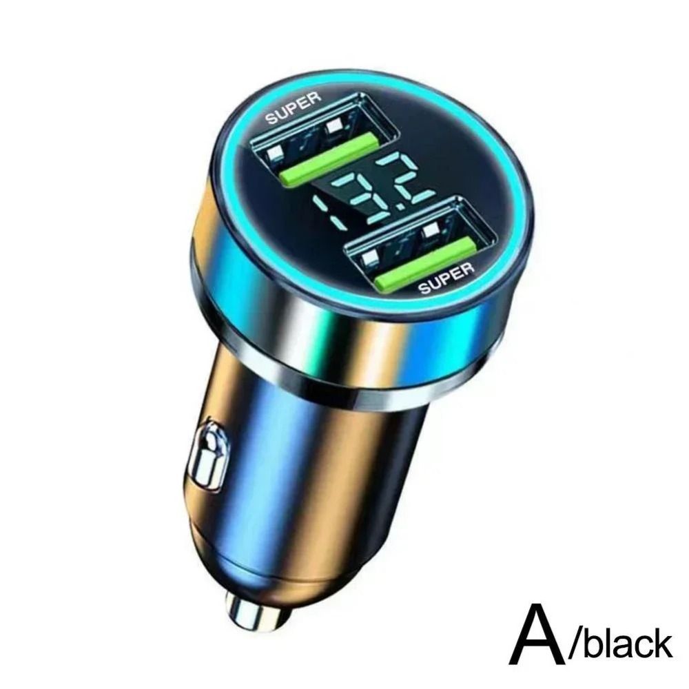 Cargador de teléfono para coche con puertos USB duales, adaptador tipo C de carga rápida de 240W para coche de 12-24v, no se puede apagar fácilmente: Gris oscuro