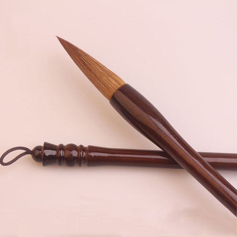 Ezone træ skrivebørste kinesisk kalligrafi praksis weasek ulv hår børste til akvarel blæk maleri almindelig script levering