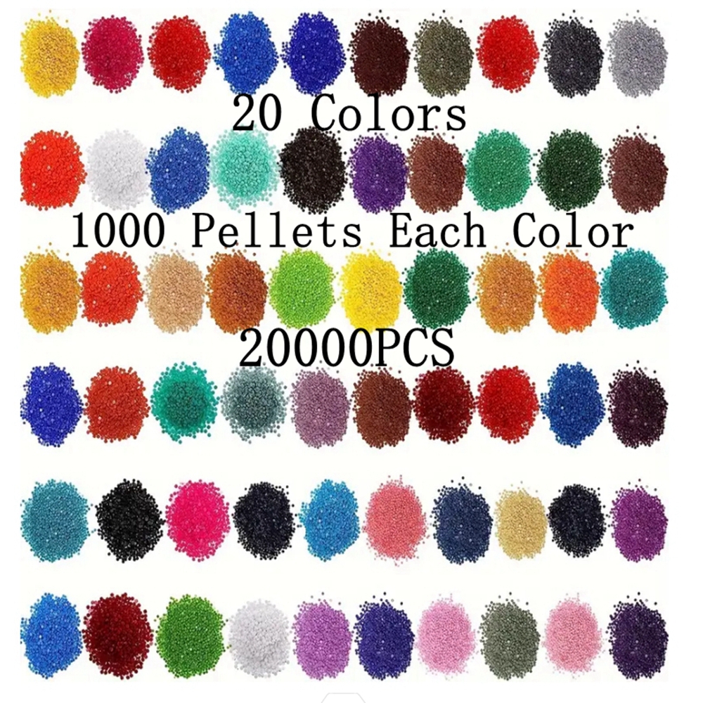20000-40000 pièces/ensemble diamant Art remplacements perles couleur aléatoire chacun 1000 pièces Total 20-40 couleurs diamant peinture perles rondes: WHITE