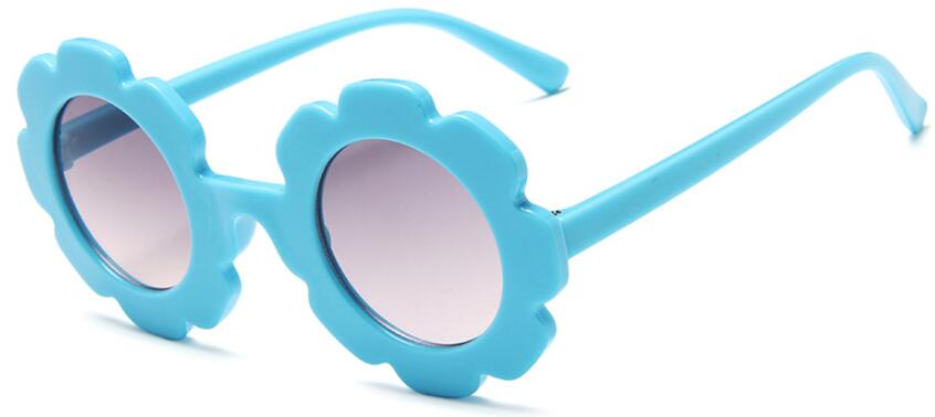 freundlicher Sonnenbrille UV400 Runde freundlicher Sonnenbrille Sommer Niedliche Party Baby Auge Gläser Kleines Mädchen Jungen Süssigkeit Farbe Gafas: C5 Blau grau