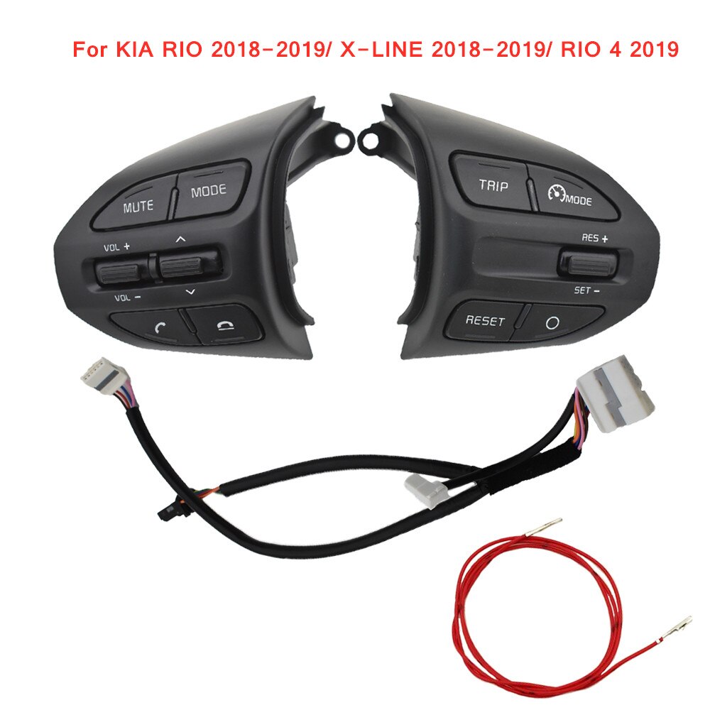 Multifunktionskontakt rat fartpilot volumen bluetooth knap til  k2 rio 4 kia rio x-line: K2- wl-c-sæt-rød linje