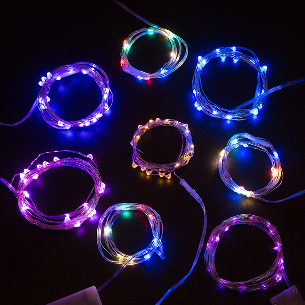 String led 7 färg serie mini dekor lampor valentine dekoration rgb girlander ljus fest sovrum bröllop