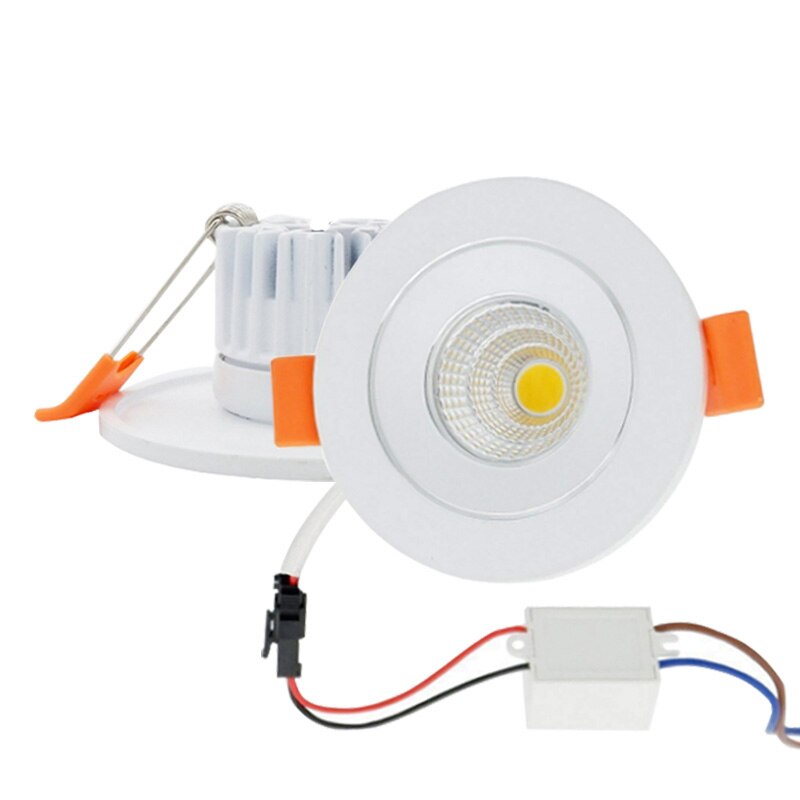 Ronde Vierkante Dimbare Led Downlight Licht Cob Plafond Spot Light 3 W 5 W Plafond Inbouw Binnenverlichting AC110V 220V
