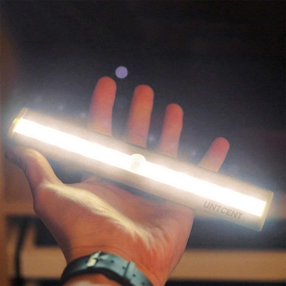 UNTCENT 10 LED chip Motion sensor licht, kamer nachtlampje kabinet verlichting garderobe licht, batterij-aangedreven: warm light