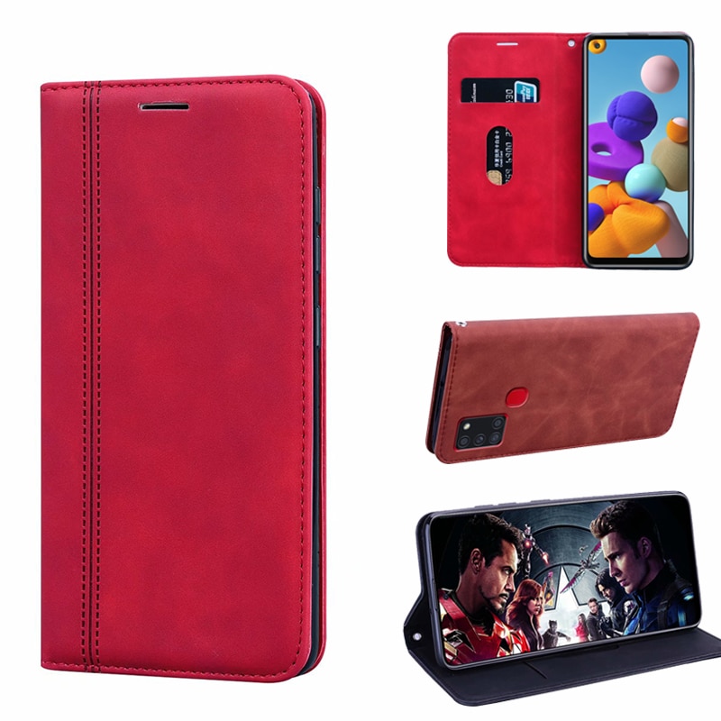 Funda abatible de cuero para Samsung Galaxy A21S, Funda Original magnética para teléfono, Funda dura para Samsung A21 S A 21 S SM A217 A217F