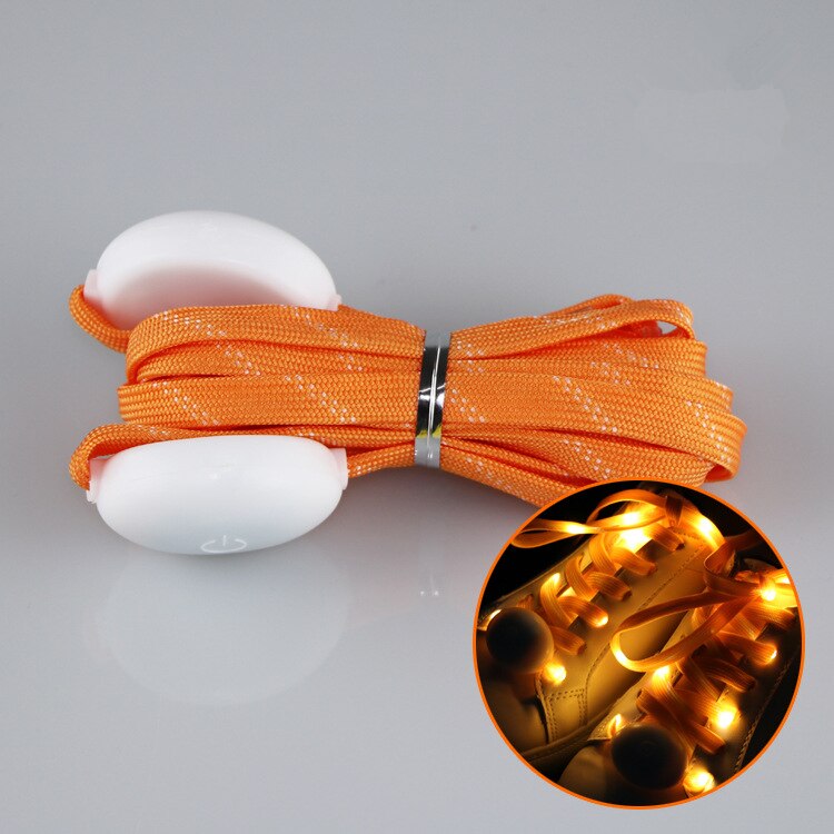 Kleurrijke Led Sport Veters Platte Schaatsen Light Up Glow Schoenveters Lui Schoen Veters Partij Decoratie Schoenen Accessoires: Orange