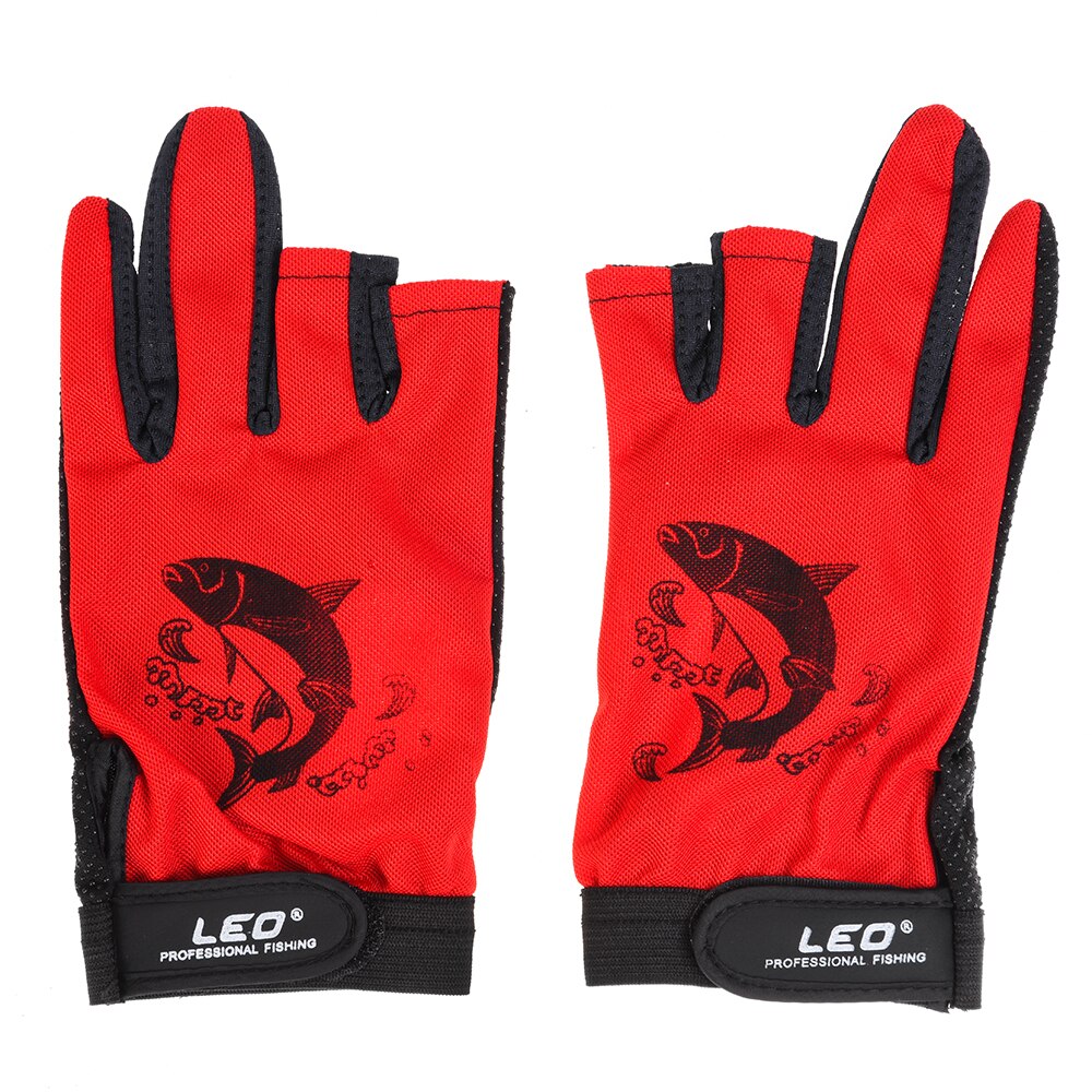 LEO 1 Pair 3 Fingerless Fishing Gloves Breathable Quick Drying Anti-slip Fishing Gloves Outdoor Sports for Pesca
