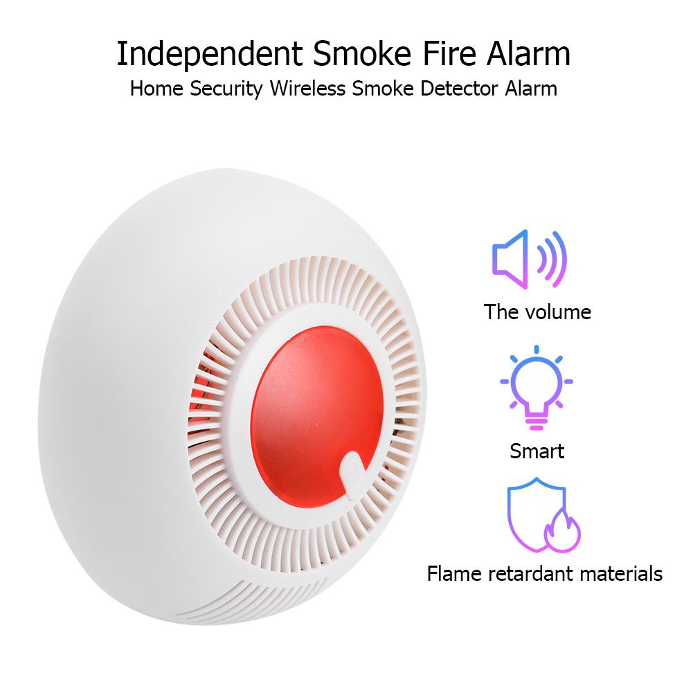 Independent Smoke Fire Alarm Home Security Wireless Fire Sensor Smoke Detector LED Indicator Alarm