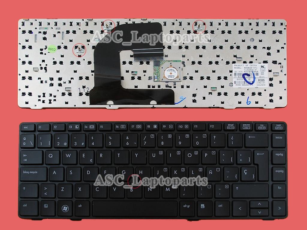 Laitn Spanish Español Teclado Keyboard For HP Elitebook 8460P 8460W 8470P 8470W Black Frame Black With Point Stick: Spanish