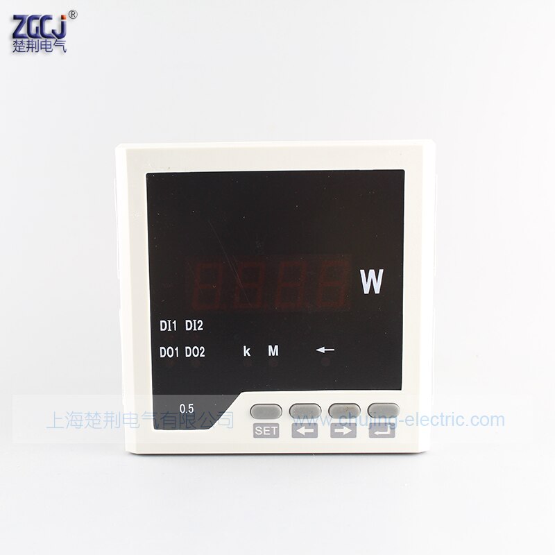 AC0-220V 50A digital power meter with relay output single phase watt meter with 1 way alarm relay output