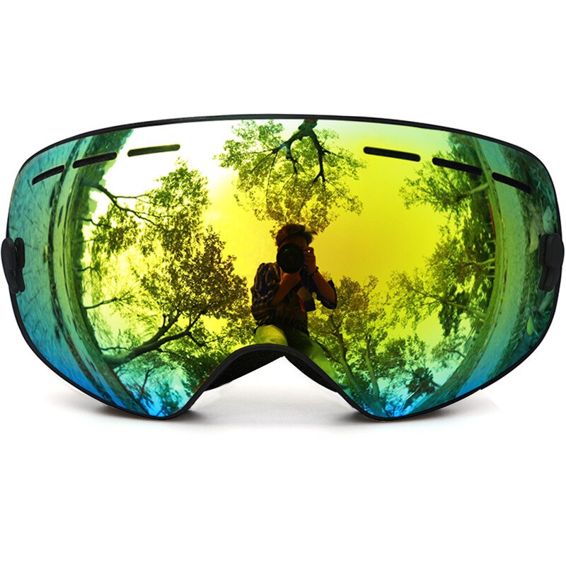 Óculos de esqui para crianças, óculos para meninos e meninas, proteção uv/neve, multi cores/duplo, anti-neblina, snowboard, ski: C4 Black Gold