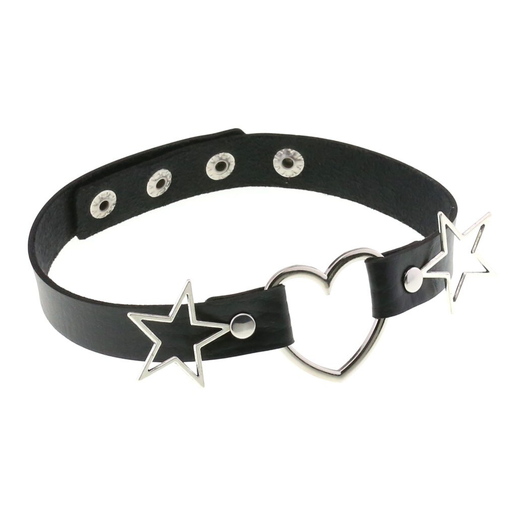Goth Punk PU Leather Collar Choker Necklaces Women Harajuku Steampunk Rock Star Body Birthday Party Chocker Jewelry