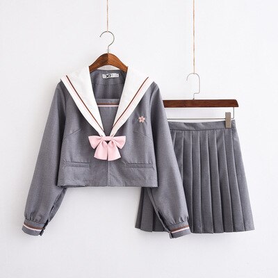 Japanese Style School Uniform Girls Sakura Embroideried Spring High School Women Novelty Sailor Suits Uniforms