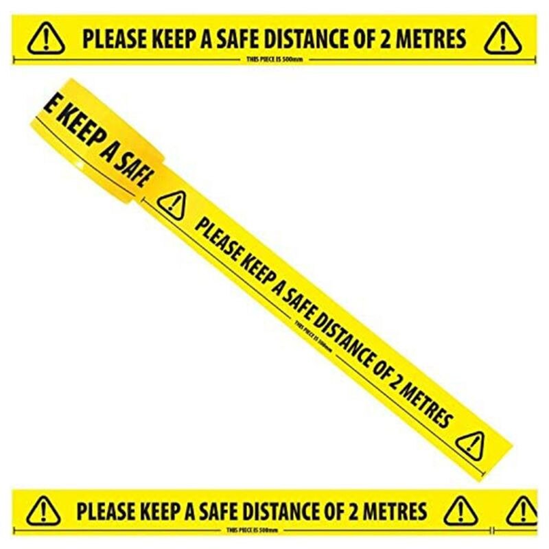 Houd Een Veiligheid Afstand Van 2 Meter Vloer Tape 33M X 48Mm Distantiëren Veilig Sticker Voor Supermarkt ziekenhuis
