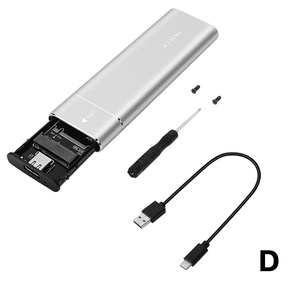 Obudowa Dual Protocol M2 SSD M.2 NVMe SATA Adapter do dysków SSD 10Gbps USB 3.1 TypeC Zewnętrzna obudowa Obsługuje dyski SSD Aluminiowa obudowa: szary