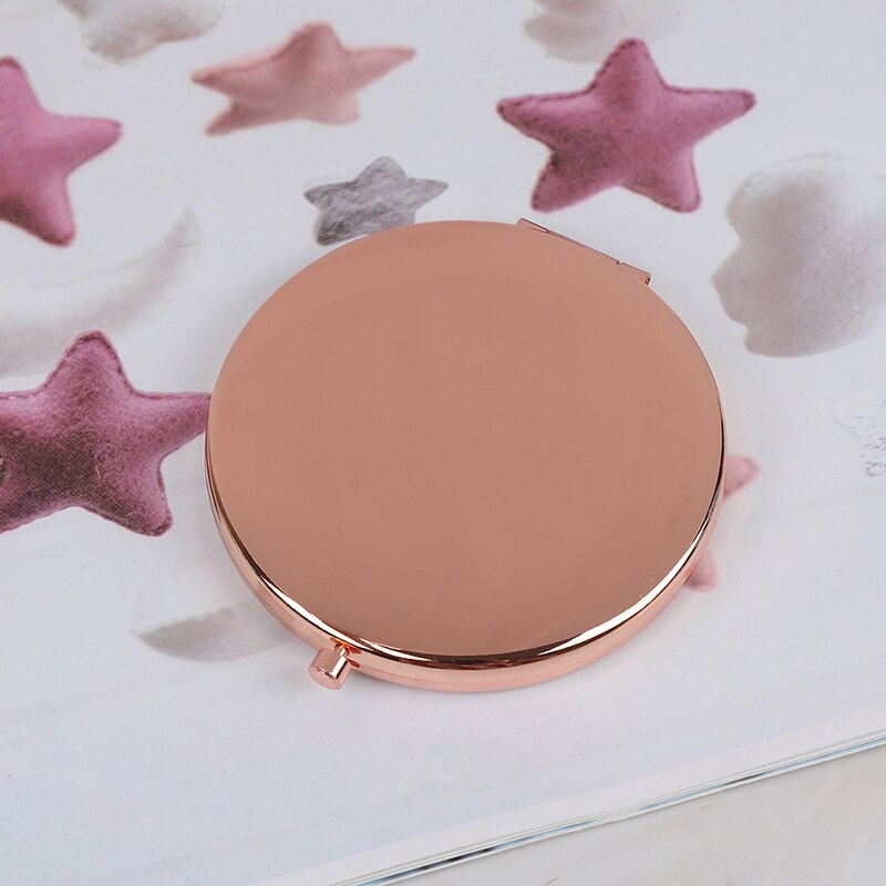 1 PC Portable Folding Mirror Compact Stainless Steel Metal Makeup Cosmetic Pocket Mirror Beauty Accessories: RG