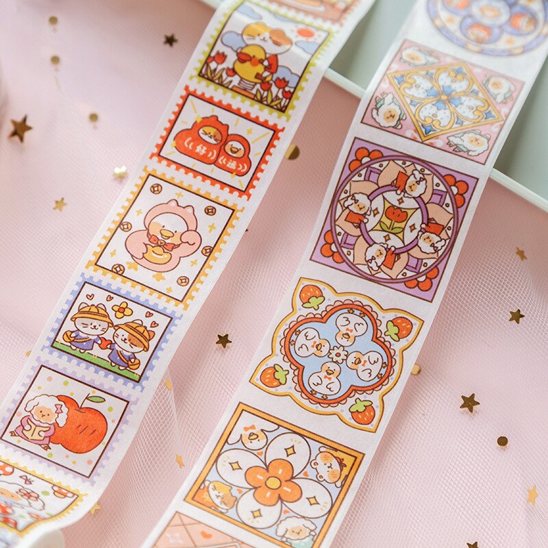 Mooie Kat Met Eend Masking Washi Tape Diy Decoratieve Plakband Voor Diary Scrapbooking Decoratie Kawaii Briefpapier