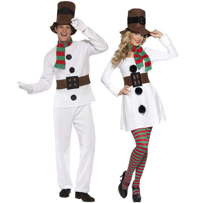Par älskare snögubbe cosplay kostymer fest roliga klänningar deguisement för karneval halloween jul cosplay kostymer
