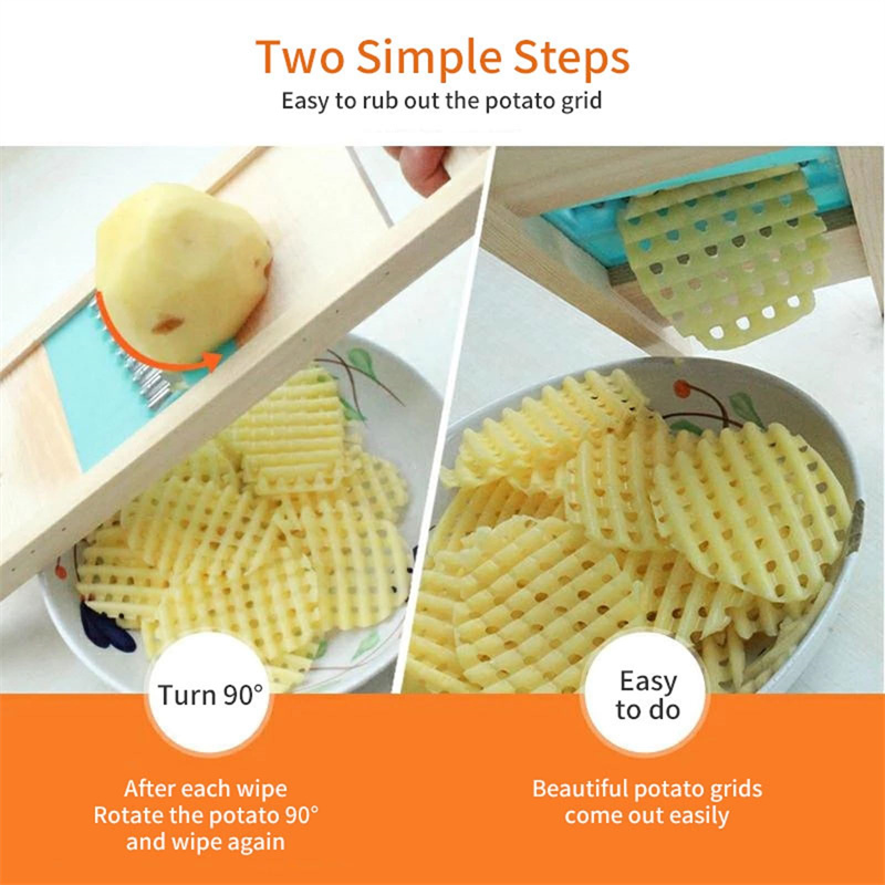 Potato Grid Slicer Wave knife Vegetable Grater Corrugated Net Chopper Cutter Chipper Salad Kitchen Shredder Peeler Masher Gadget