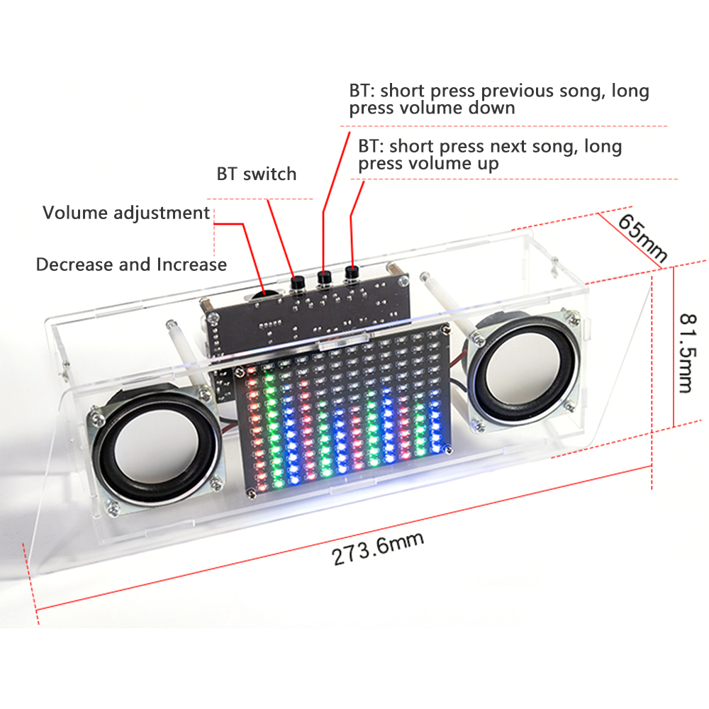 Bluetooth Lautsprecher Bausatz DIY LED Musik Spektrum Rhythmus Licht Bluetooth Lautsprecher LED Elektronische Lötprojekt Elektronische Bausatz