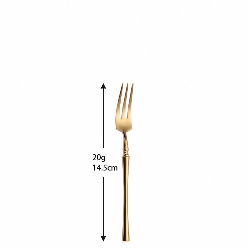 1 Pc Tea Fork Western Style Family Expenses Stainless Steel Small Fruit Fork Dessert Fork for Cake Snack Salad Fork Dinnerware: shiny gold