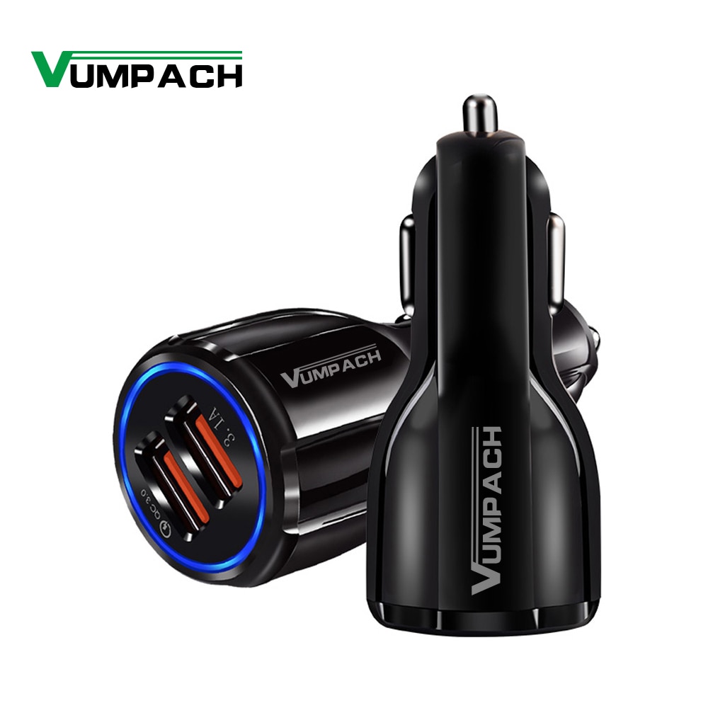 Cargador rápido de coche QC3.0 2,0, Cable de carga rápida para Samsung, Xiaomi, Huawei, Sony, adaptador de carga Android, tableta de datos, cargador de coche