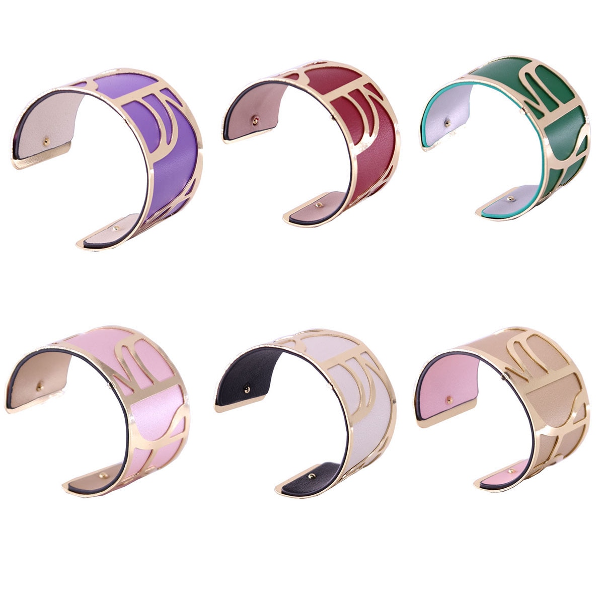 Georgette Armbinde Armreifen mit Gold Farbe Austauschbar Leder Einstellbare Manschette Armbinde Gros Armbinde Femme Schmuckstück