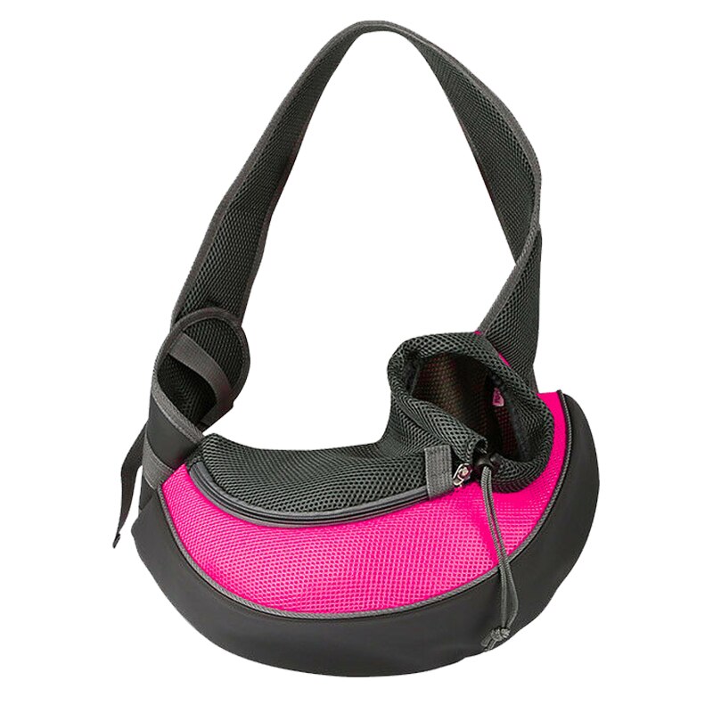 Sac fourre-tout de sac à main de transporteur de chiot d'animal de compagnie S/M sac à bandoulière extérieur de chien de voyage maille Oxford confort simple léger commode: Pink