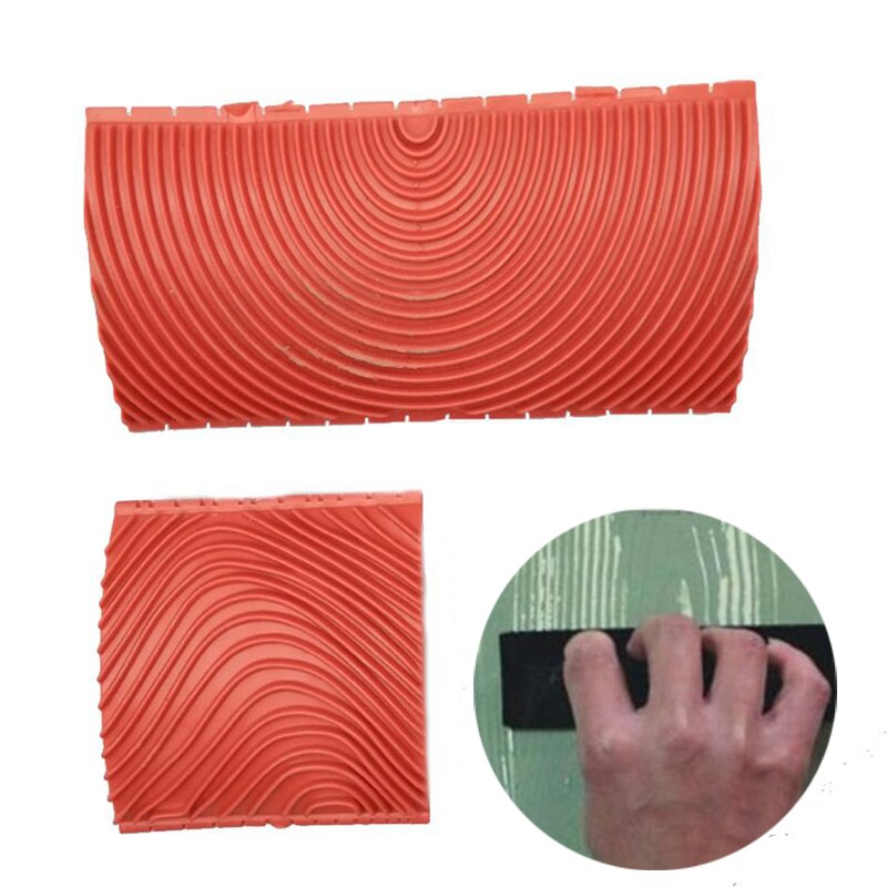 2 Stks/set 3/6 Inch Houtnerf Verf Roller Diy Korrelen Kam Patroon Rubber Hout Effect