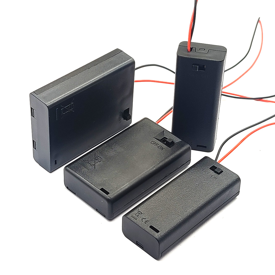 AAA Battery Holder AAA Battery Case With Leads With ON/OFF Switch Cover 2 3 4 Slot AAA Standard Battery Container