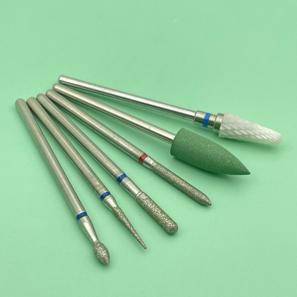 6 uds fresa para manicura diamante cerámica brocas para uñas fresas quitar juego de brocas para uñas Gel máquina herramientas eléctricas para manicura