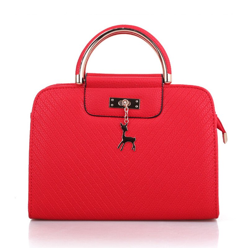 ACELURE Small Handbags Purse Women PU Leather High Capacity Shoulder Bags Casual Totes Deer Decor Top-handle Bags