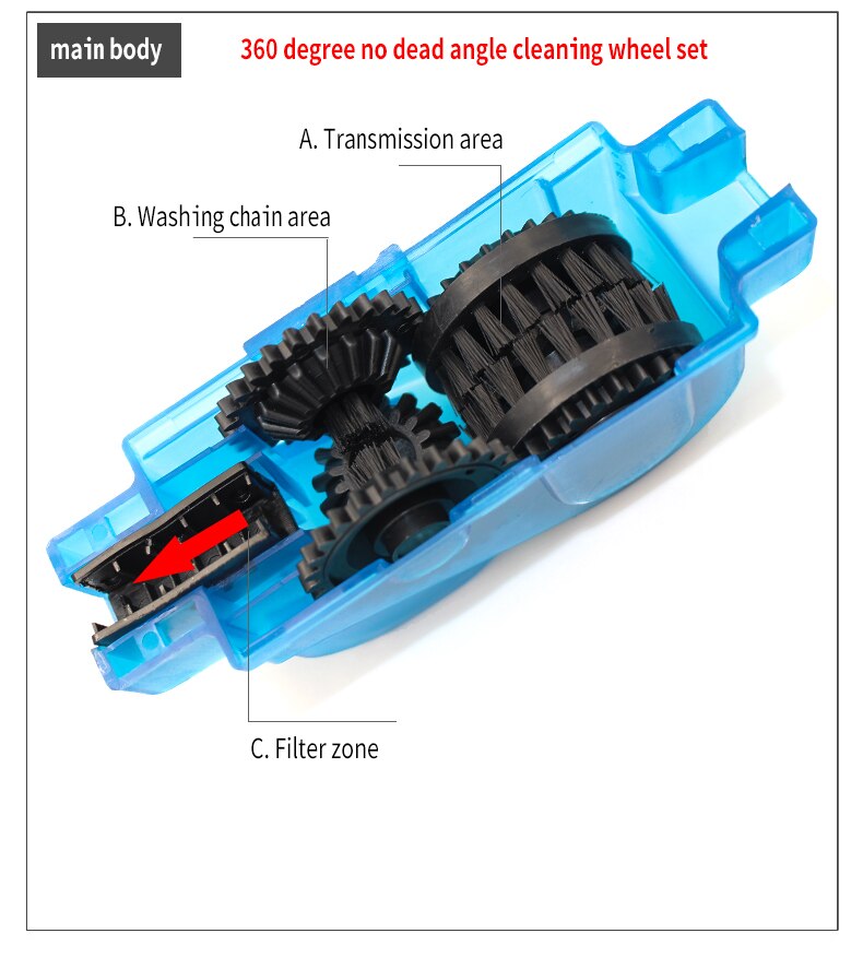 Bicycle Chain Cleaner Scrubber Brushes Mountain Bike Wash Tool Set Cycling Cleaning Kit Bicycle Repair Tools Bicycle Accessories