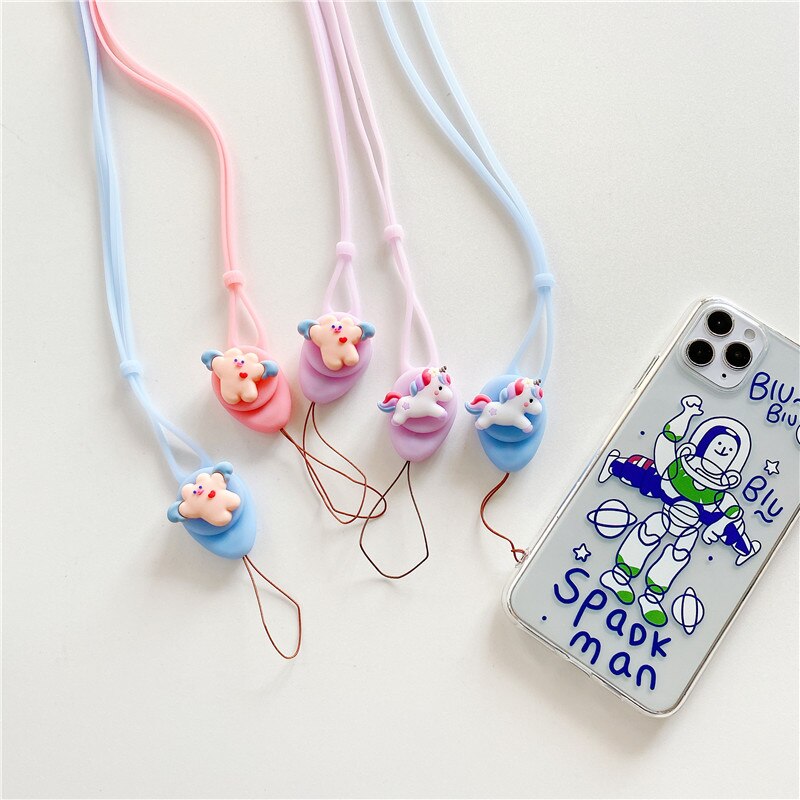 Cute Keychain Straps Rope Mobile Phone Neck Strap Lanyard for ID Card key chain USB badge holder DIY Lariat Lanyard Hang String