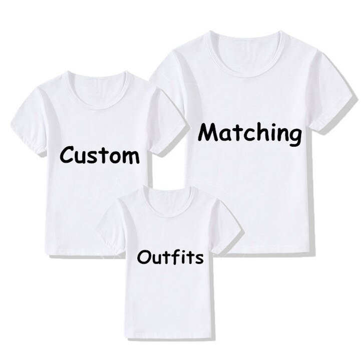 Custom Family Matching Outfits T-shirts DIY Print Your T-shirts Boys/Girls DIY Tee Shirts Printing,Contact Seller Frist: 9T