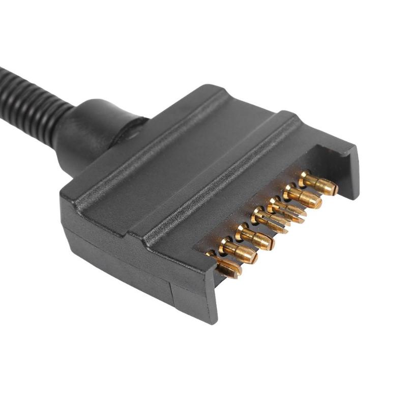 7 to 12 Pin AU Flat Male Trailer Socket Plug Connector Adapter ABS Durable Plug and Play Easy to Use for Trailer Black