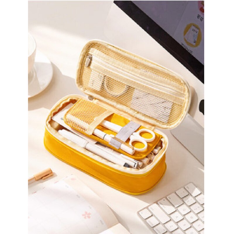 Simple pencil case high capacity primary and students pencil case stationery case