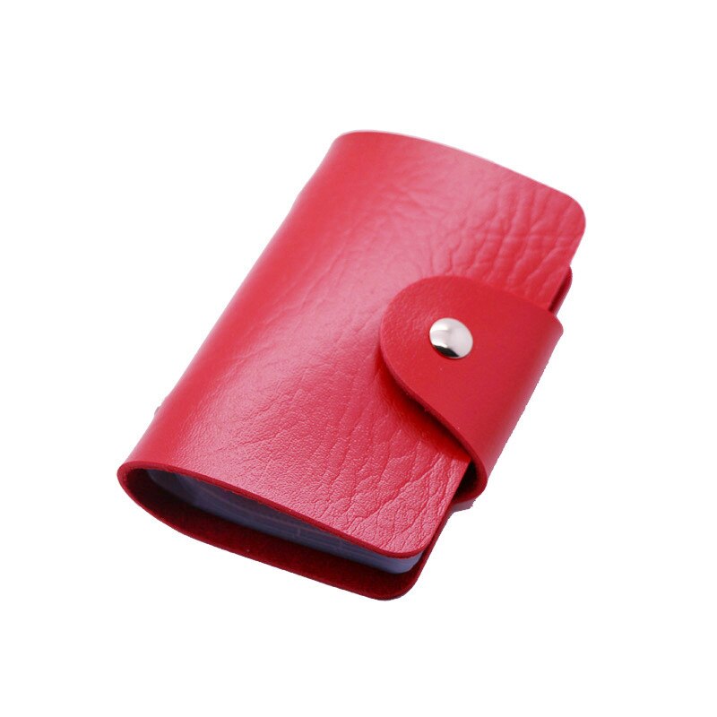 Funda de cuero PU con Clip para hombre y mujer, tarjetero clásico sencillo de negocios con 24 ranuras de PVC