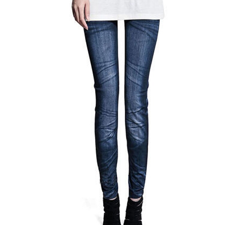 Laihat tytöt pakarat hoikka ohuet pienet jalat housut stretch lumihiutale jäljitelmä denim polyesteri e spandex naisten leggingsit